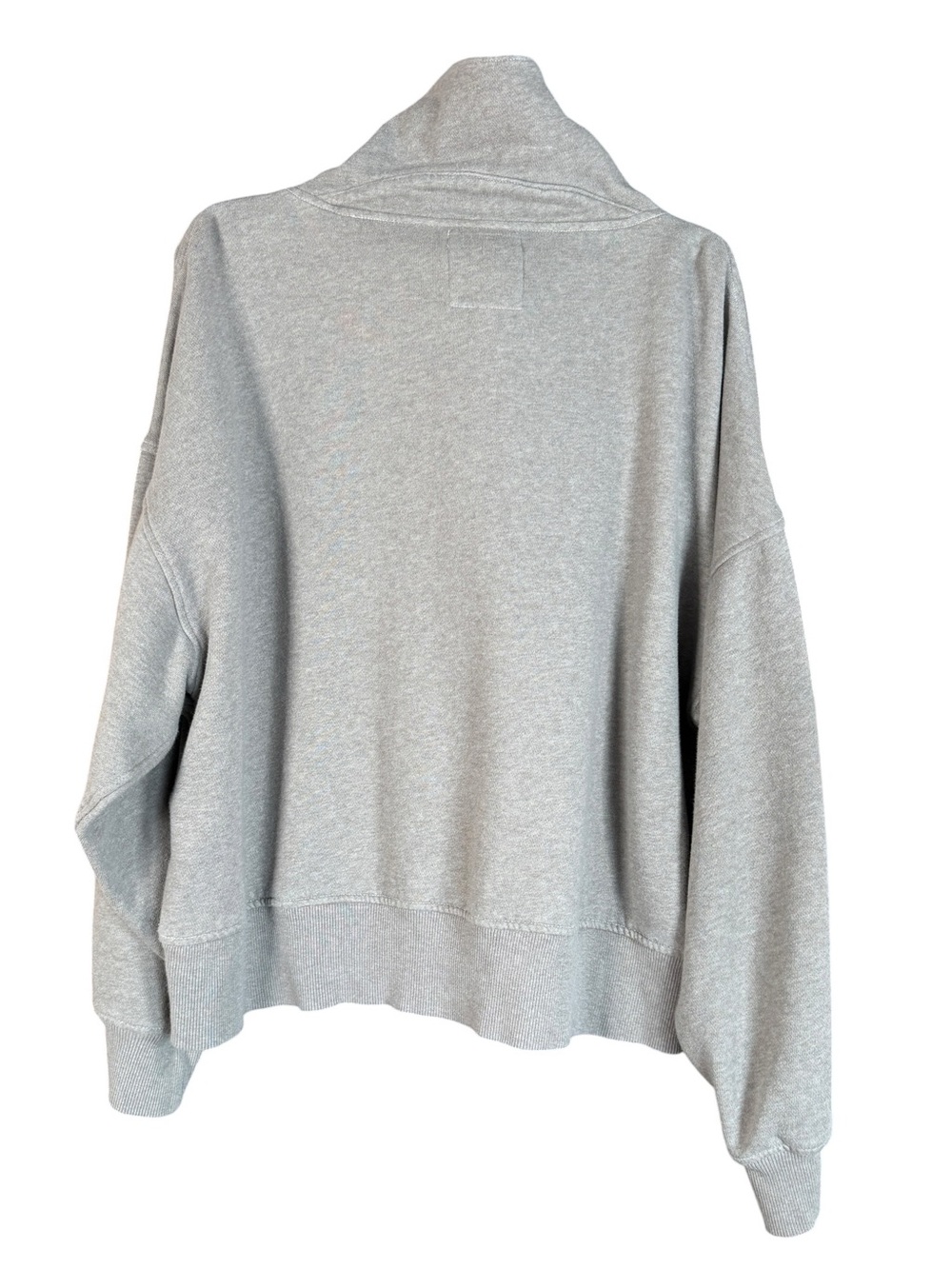 Aerie Best Button Oversized Collared Sweatshirt Heather Taupe Gray XL - Picture 5 of 12